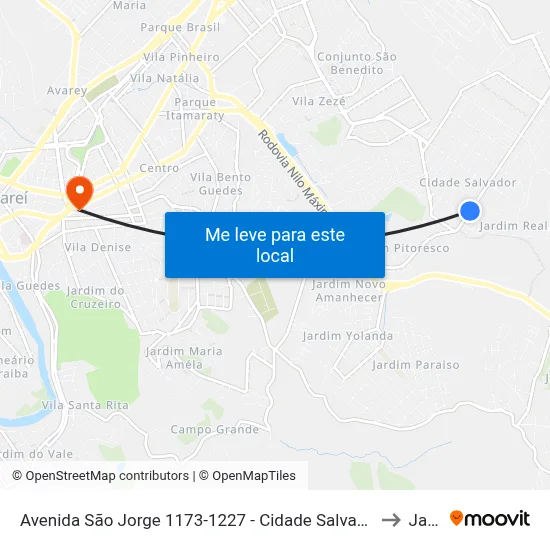 Avenida São Jorge 1173-1227 - Cidade Salvador Jacareí - SP 12312-130 Brasil to Jacareí map