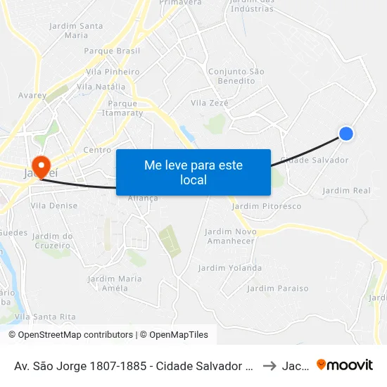 Av. São Jorge 1807-1885 - Cidade Salvador Jacareí - SP Brasil to Jacareí map