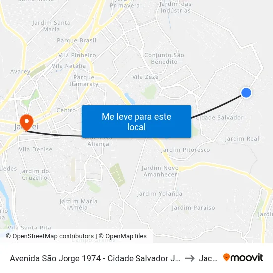Avenida São Jorge 1974 - Cidade Salvador Jacareí - SP Brasil to Jacareí map