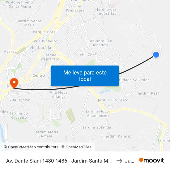 Av. Dante Siani 1480-1486 - Jardim Santa Marina Jacareí - SP Brasil to Jacareí map