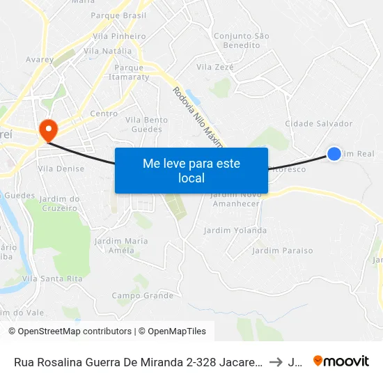 Rua Rosalina Guerra De Miranda 2-328 Jacareí - SP 12312-400 República Federativa Do Brasil to Jacareí map