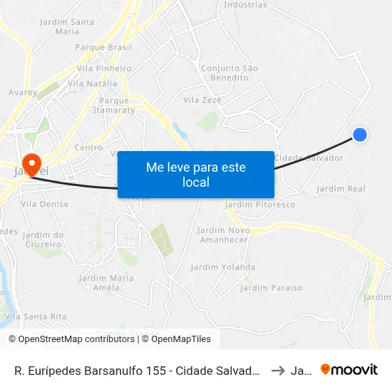 R. Eurípedes Barsanulfo 155 - Cidade Salvador Jacareí - SP 12312-370 Brasil to Jacareí map