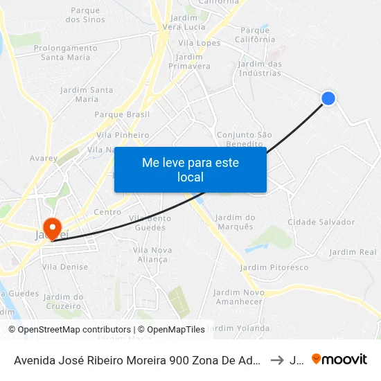 Avenida José Ribeiro Moreira 900 Zona De Adensamento Controlado (Zac) Jacareí - São Paulo 12311-250 Brasil to Jacareí map