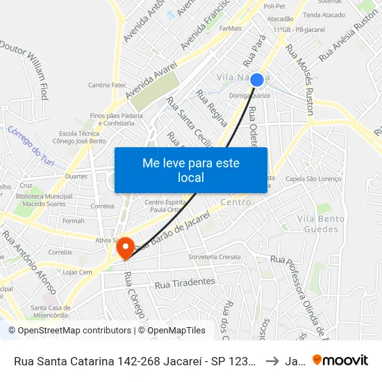Rua Santa Catarina 142-268 Jacareí - SP 12307-130 República Federativa Do Brasil to Jacareí map