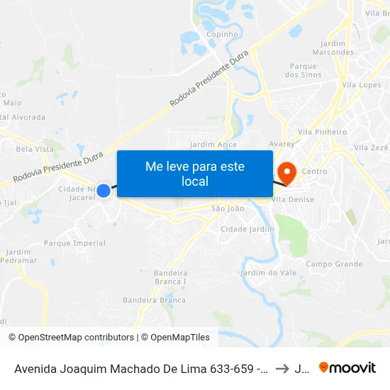 Avenida Joaquim Machado De Lima 633-659 - Jardim Nova Esperança Jacareí - SP 12324-325 Brasil to Jacareí map
