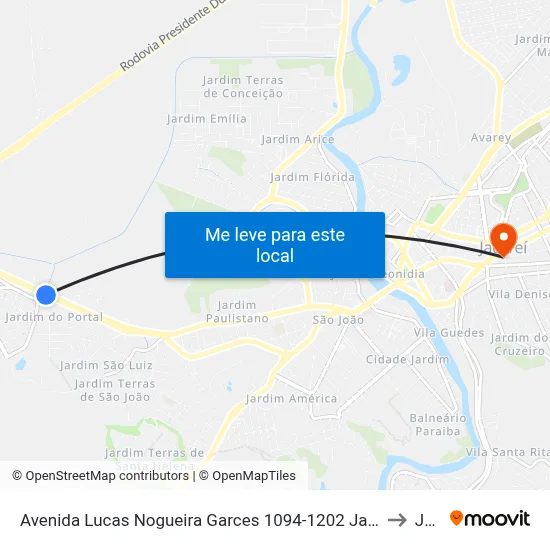 Avenida Lucas Nogueira Garces 1094-1202 Jacareí - SP 12324-000 República Federativa Do Brasil to Jacareí map