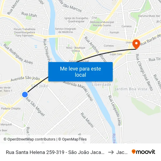 Rua Santa Helena 259-319 - São João Jacareí - SP Brasil to Jacareí map