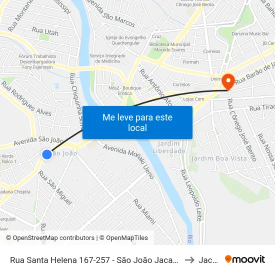 Rua Santa Helena 167-257 - São João Jacareí - SP Brasil to Jacareí map
