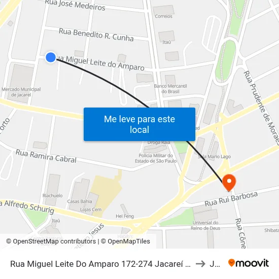 Rua Miguel Leite Do Amparo 172-274 Jacareí - SP 12327-703 República Federativa Do Brasil to Jacareí map
