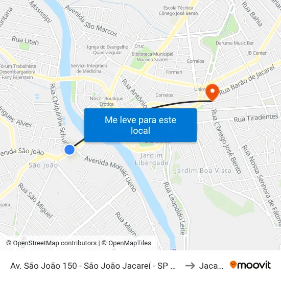Av. São João 150 - São João Jacareí - SP Brasil to Jacareí map