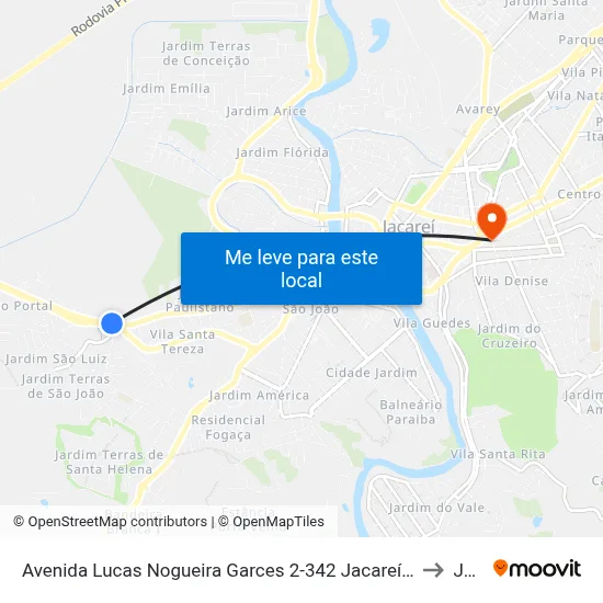 Avenida Lucas Nogueira Garces 2-342 Jacareí - SP 12324-000 República Federativa Do Brasil to Jacareí map