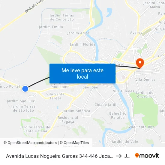 Avenida Lucas Nogueira Garces 344-446 Jacareí - SP 12324-000 República Federativa Do Brasil to Jacareí map