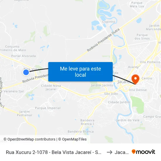 Rua Xucuru 2-1078 - Bela Vista Jacareí - SP Brasil to Jacareí map