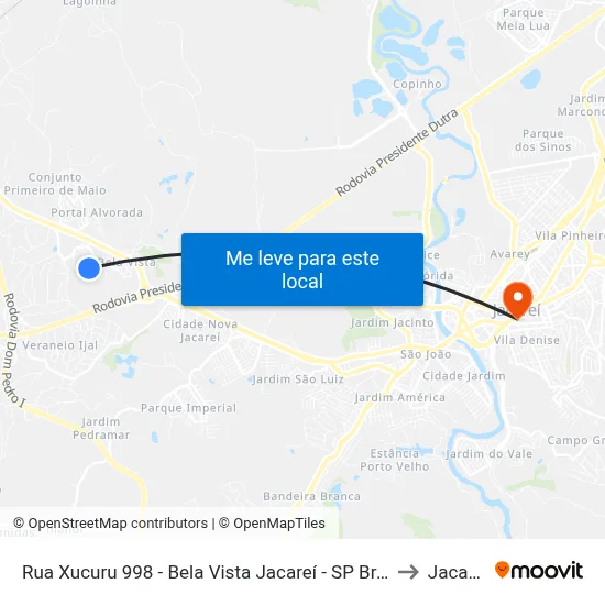 Rua Xucuru 998 - Bela Vista Jacareí - SP Brasil to Jacareí map