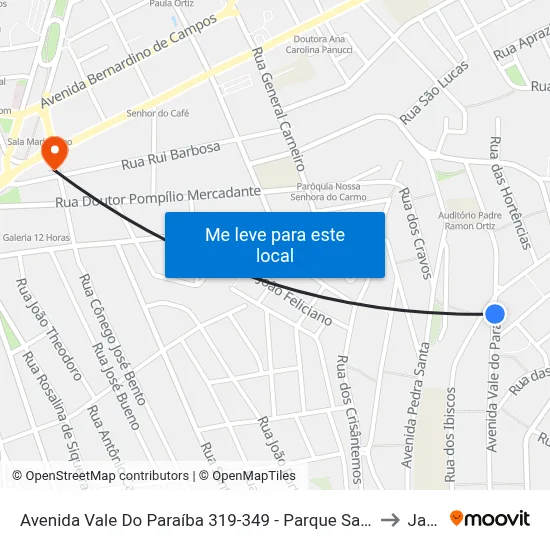 Avenida Vale Do Paraíba 319-349 - Parque Santo Antonio Jacareí - SP Brasil to Jacareí map