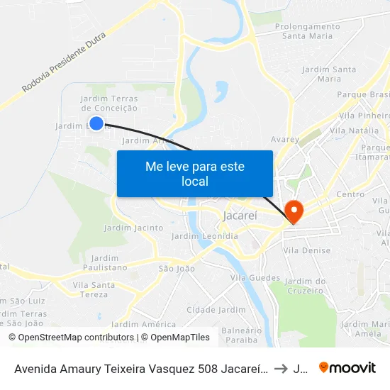Avenida Amaury Teixeira Vasquez 508 Jacareí - SP 12321-420 República Federativa Do Brasil to Jacareí map
