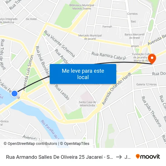 Rua Armando Salles De Oliveira 25 Jacareí - SP 12327-080 República Federativa Do Brasil to Jacareí map
