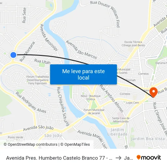 Avenida Pres. Humberto Castelo Branco 77 - Vila Machado Jacareí - SP Brasil to Jacareí map