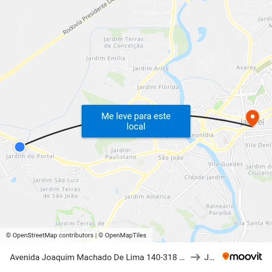 Avenida Joaquim Machado De Lima 140-318 - Jardim Nova Esperança SP 12324-325 Brasil to Jacareí map