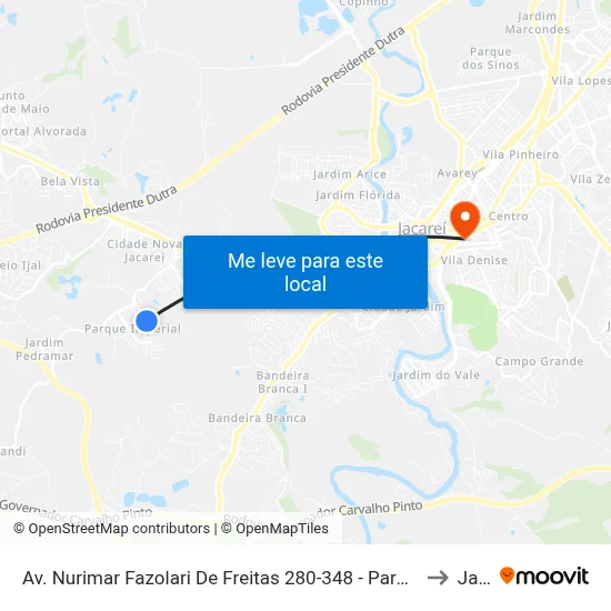 Av. Nurimar Fazolari De Freitas 280-348 - Parque Imperial Jacareí - SP 12329-011 Brasil to Jacareí map