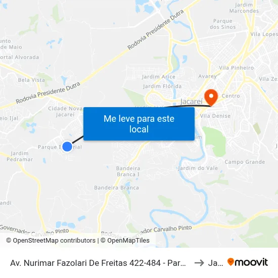 Av. Nurimar Fazolari De Freitas 422-484 - Parque Imperial Jacareí - SP 12329-011 Brasil to Jacareí map
