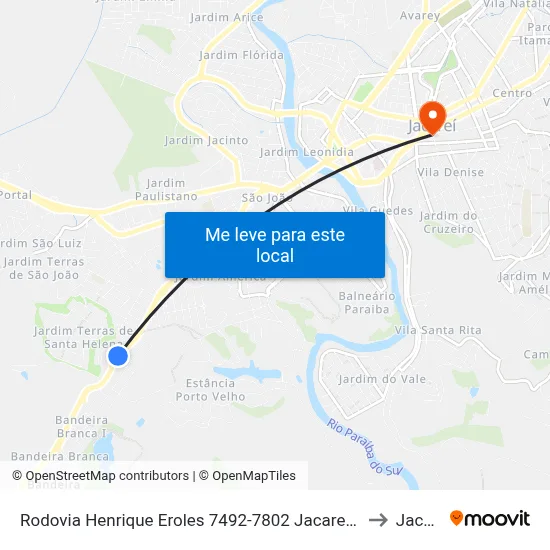 Rodovia Henrique Eroles 7492-7802 Jacareí - SP Brasil to Jacareí map