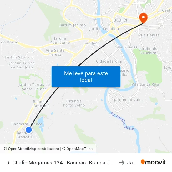 R. Chafic Mogames 124 - Bandeira Branca Jacareí - SP 12323-630 Brasil to Jacareí map