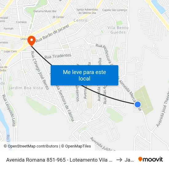 Avenida Romana 851-965 - Loteamento Vila Romana Jacareí - SP Brasil to Jacareí map