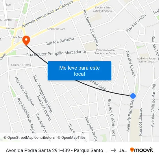 Avenida Pedra Santa 291-439 - Parque Santo Antonio Jacareí - SP 12309-340 Brasil to Jacareí map