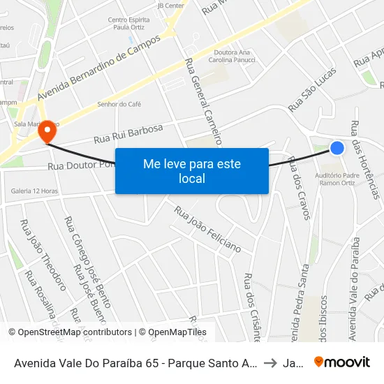 Avenida Vale Do Paraíba 65 - Parque Santo Antonio Jacareí - SP Brasil to Jacareí map