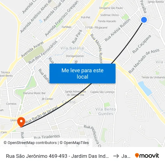 Rua São Jerônimo 469-493 - Jardim Das Indústrias Jacareí - SP Brasil to Jacareí map