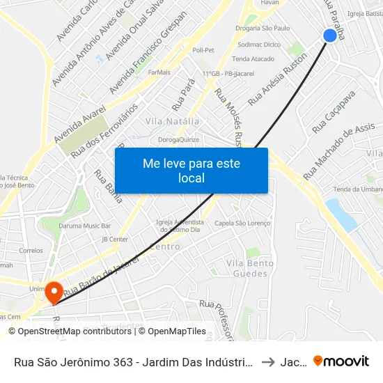 Rua São Jerônimo 363 - Jardim Das Indústrias Jacareí - SP Brasil to Jacareí map