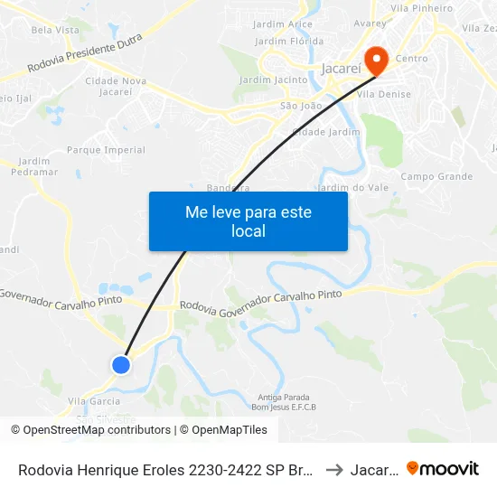 Rodovia Henrique Eroles 2230-2422 SP Brasil to Jacareí map