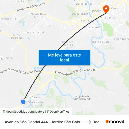 Avenida São Gabriel 444 - Jardim São Gabriel SP Brasil to Jacareí map