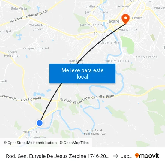 Rod. Gen. Euryale De Jesus Zerbine 1746-2082 Jacareí - SP Brasil to Jacareí map