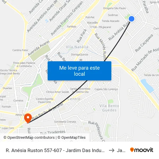 R. Anésia Ruston 557-607 - Jardim Das Industrias Jacareí - SP Brasil to Jacareí map