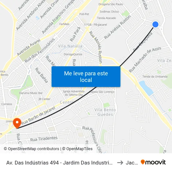 Av. Das Indústrias 494 - Jardim Das Industrias Jacareí - SP Brasil to Jacareí map