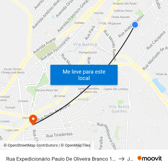 Rua Expedicionário Paulo De Oliveira Branco 1-65 - Jardim Das Indústrias Jacareí - SP 12306-020 Brasil to Jacareí map