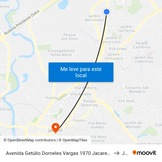 Avenida Getúlio Dorneles Vargas 1970 Jacareí - SP 12305-000 República Federativa Do Brasil to Jacareí map