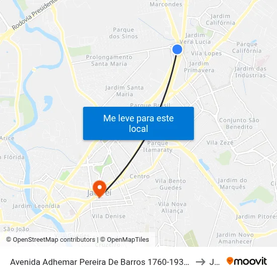 Avenida Adhemar Pereira De Barros 1760-1938 Jacareí - SP 12328-300 República Federativa Do Brasil to Jacareí map