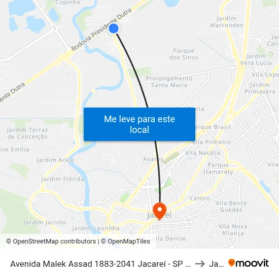 Avenida Malek Assad 1883-2041 Jacareí - SP 12328-080 República Federativa Do Brasil to Jacareí map