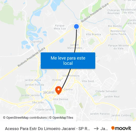 Acesso Para Estr Do Limoeiro Jacareí - SP República Federativa Do Brasil to Jacareí map