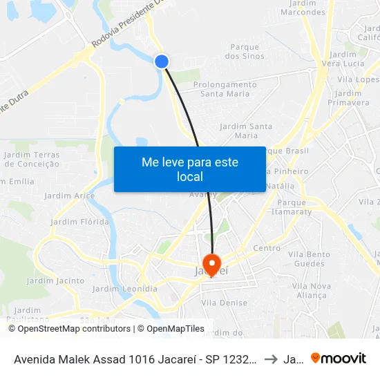 Avenida Malek Assad 1016 Jacareí - SP 12328-080 República Federativa Do Brasil to Jacareí map