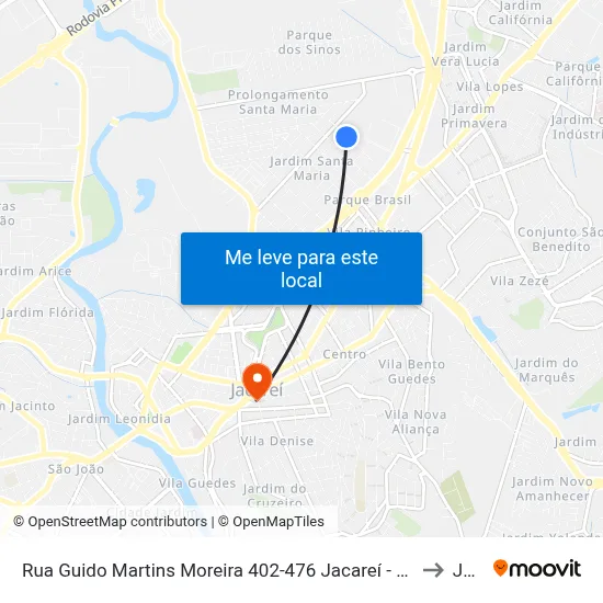 Rua Guido Martins Moreira 402-476 Jacareí - SP 12328-340 República Federativa Do Brasil to Jacareí map