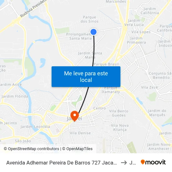 Avenida Adhemar Pereira De Barros 727 Jacareí - SP 12328-300 República Federativa Do Brasil to Jacareí map