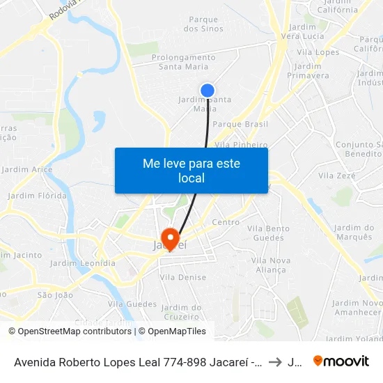 Avenida Roberto Lopes Leal 774-898 Jacareí - SP 12328-141 República Federativa Do Brasil to Jacareí map