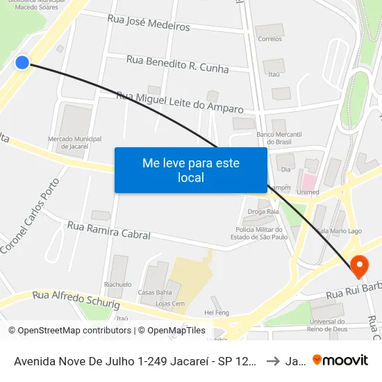 Avenida Nove De Julho 1-249 Jacareí - SP 12327-682 República Federativa Do Brasil to Jacareí map