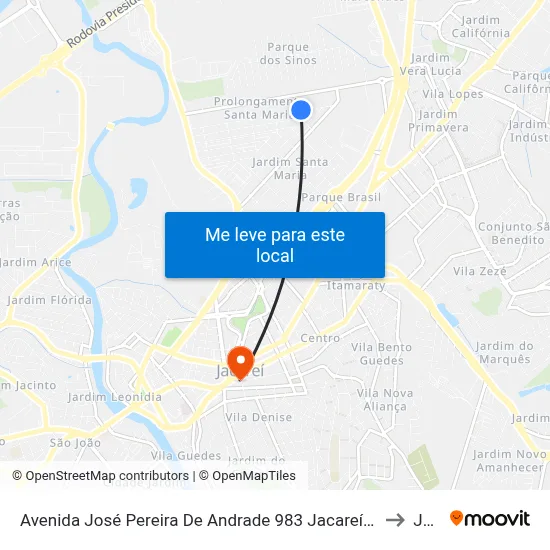 Avenida José Pereira De Andrade 983 Jacareí - SP 12328-290 República Federativa Do Brasil to Jacareí map