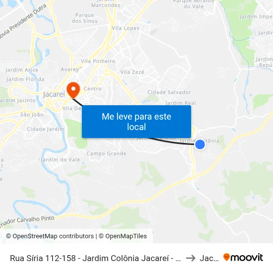 Rua Síria 112-158 - Jardim Colônia Jacareí - SP 12315-280 Brasil to Jacareí map