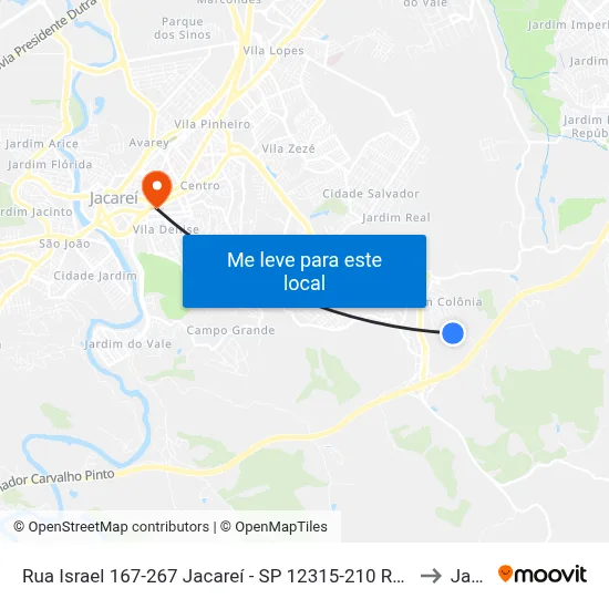 Rua Israel 167-267 Jacareí - SP 12315-210 República Federativa Do Brasil to Jacareí map